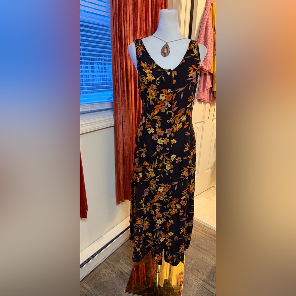 Floral autumn dress dress with  beautiful earth tone Colors